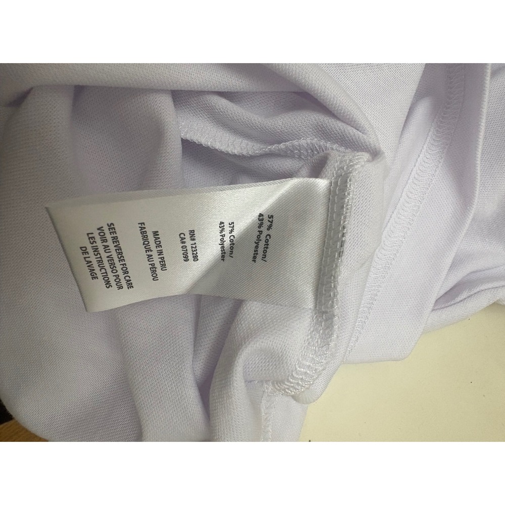 Travis Mathew Polo Shirt Mens XL White Cotton Wonder Bread Logo Golf Sporty New - Picture 6 of 7